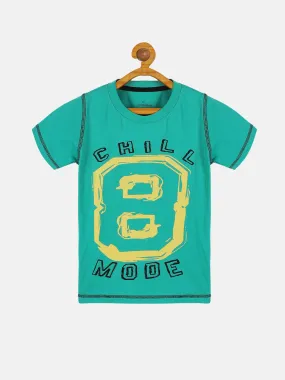 Boys Chest Print Round Neck Tee