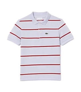 Boys’ Lacoste Striped Piqué Polo Shirt Phoenix Blue/Multico