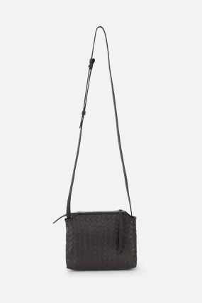 BRIDGET ITALIAN WOVEN CROSSBODY BAG IN BROWN