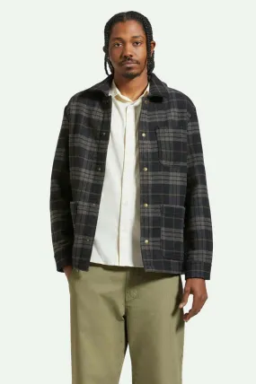 Brixton Shop Menswear Chore Coat - BLACK/CHARCOAL PLAID