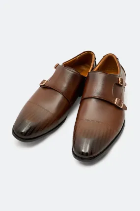 Brown Formal Double Monk Shoes