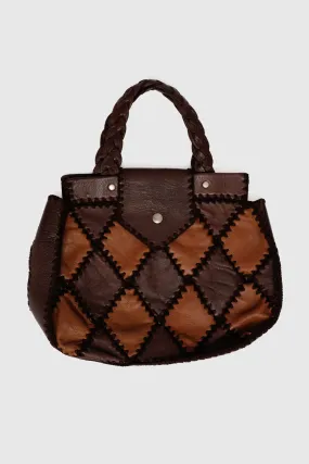 BROWN PATTERN VINTAGE SHOPPER