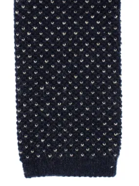 Brunello Cucinelli Square End Knitted Tie Dark Blue - Cashmere SALE