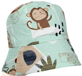 Bucket/Sun Hat With Chin Strap Wide Brim Children's 2-7yr Green Safari scbhgsa