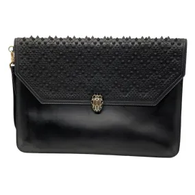 Bulgari x Nicholas Kirkwood Black Studded Leather Envelope Serpenti Forever Clutch Bag