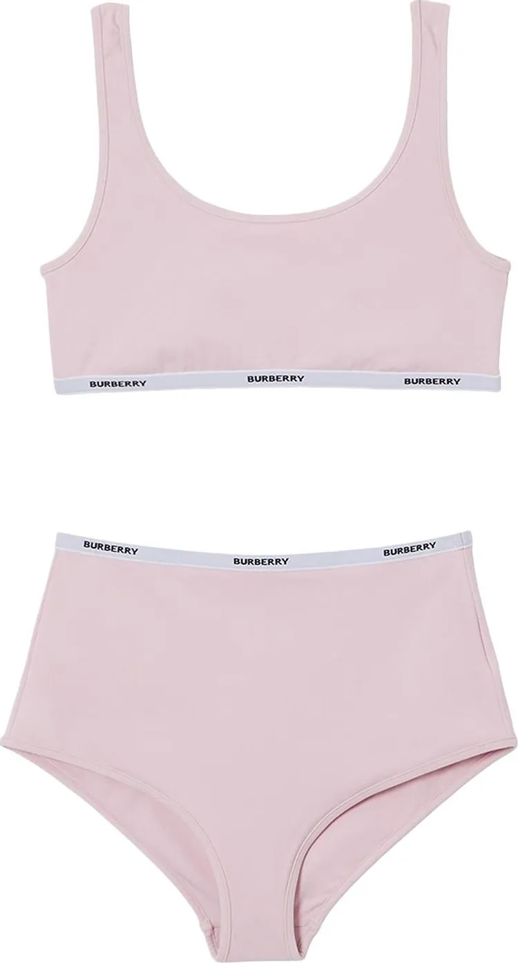 Burberry Tarnie Logo Tape Two-Piece Swimsuit 'Orchid Pink', pink