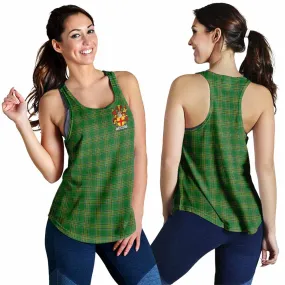 Burgh Irish Clan Tartan Women's Racerback Tanks with Coat of Arms