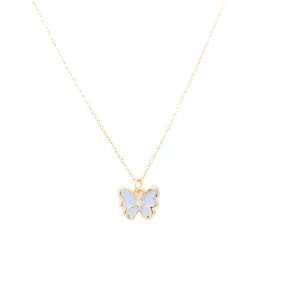 Butterfly Enamel Charm Necklace