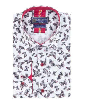 Butterfly Print Shirt with Matching Handkerchief