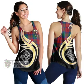 Byres (Byses) Tartan Women's Racerback Tanks with Family Crest and Celtic Symbol Style