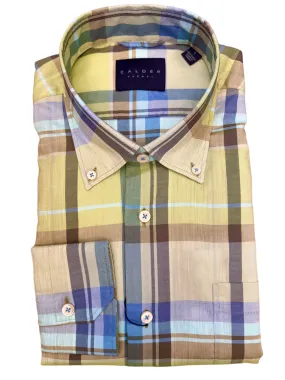 Calder Shirt Twill Melange Plaid Verde