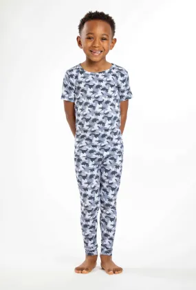 Camo Dinosaur Bamboo Pajamas Short Sleeve Set