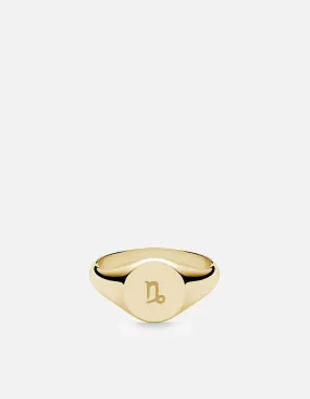 Capricorn Astro Signet Ring, 14k Gold