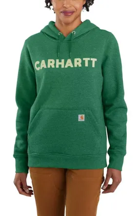 Carhartt Women's Relaxed Fit MW Logo Hooded Sweatshirt - North Woods Heather