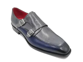 Carrucci Blue/Grey Double Monkstrap Tow-Tone Men's Shoes KS509-45T