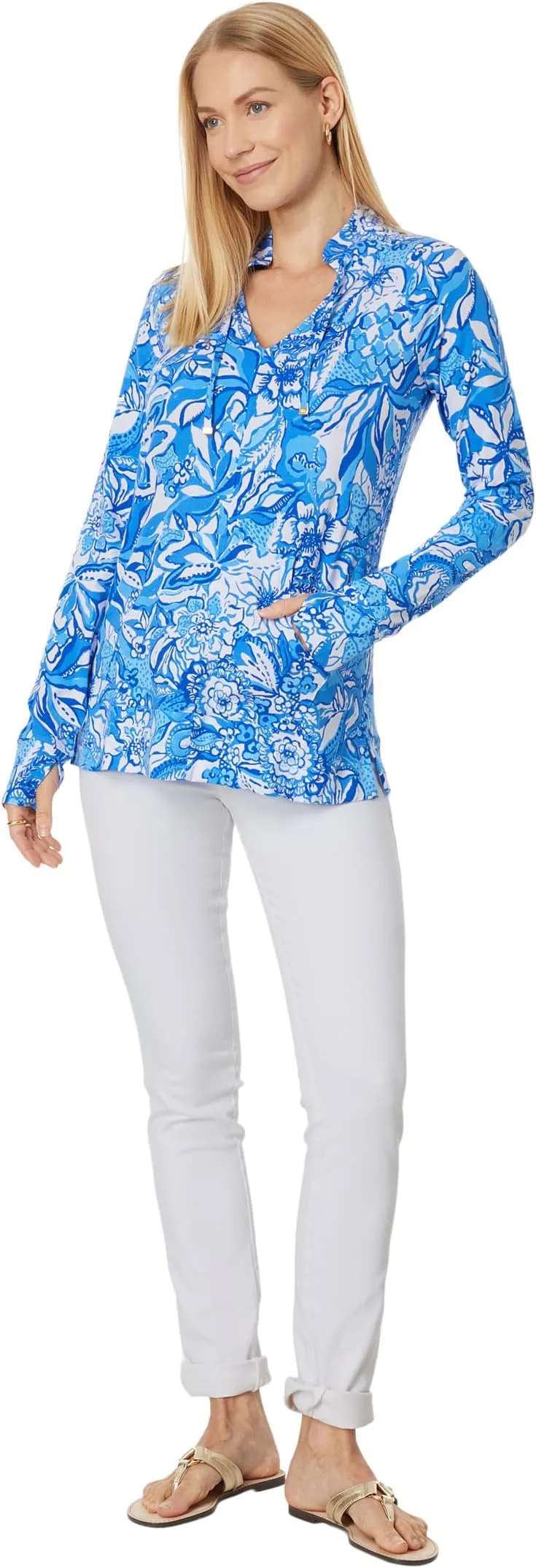 Cassi UPF 50  Lilly Pulitzer Popover, Blue Tang Flocking Fabulous