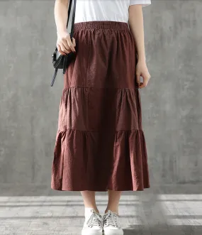 Casual Cotton Linen loose fitting Women's Skirts DZA2006117