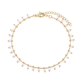 Chain Anklet Gold - White