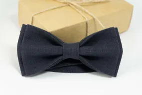 Charcoal linen bow ties | Charcoal wedding bow ties