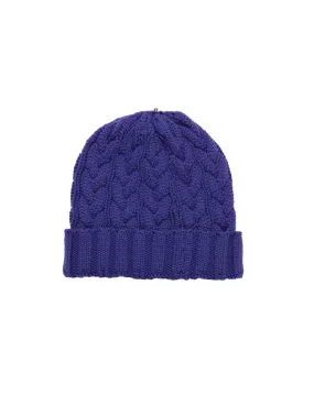 Charlie Cable Knit Hat - Royal Purple