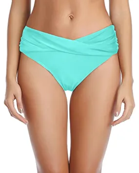 Cheeky High Cut Bikini Bottoms for Women Ruched Bathing Suit Bottoms