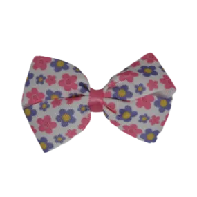 Cherish Hair Bow - Pink and Purple Flower Garden 7.5cm