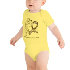 Childhood Cancer Awareness Heart Baby Short Sleeve One-Piece