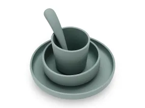 Children's Dinner Set Silicone - Ash Green - 4 Pack