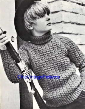 Children's Knitted Jumper, Vintage Pattern, Digital Download