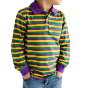 Children's Mardi Gras Long Sleeve Collared Shirt (Each)