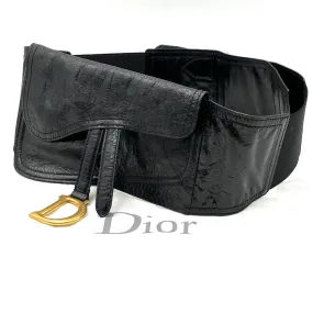 Christian Dior Leather Saddle Waist Bag Waist Pouch Black