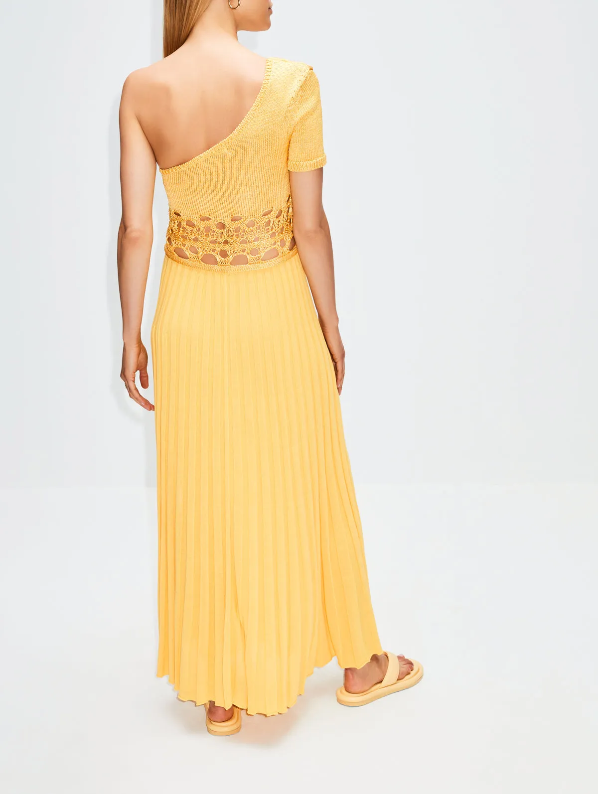 CHRISTOPHER ESBER Crochet One Shoulder Dress (Yellow) - RRP $970