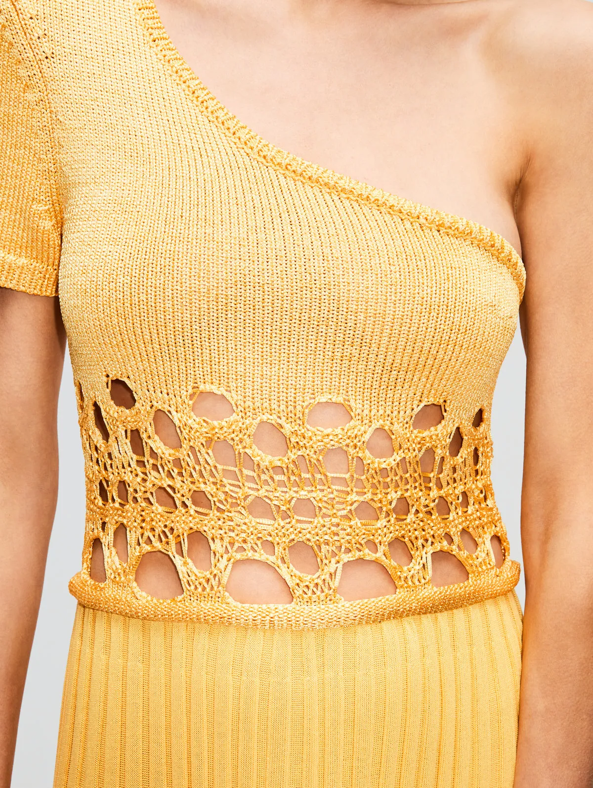 CHRISTOPHER ESBER Crochet One Shoulder Dress (Yellow) - RRP $970