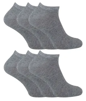 Cihat 6 Pack Children's Cotton Trainer Socks (12-3 / Grey)