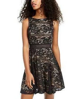 City Studios Juniors Allover-Lace Dress, Size 12