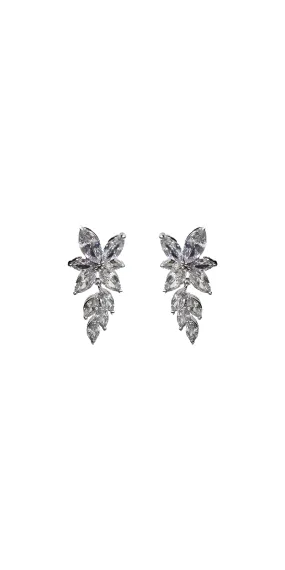 Cluster Stone Drop Cubic Zirconia Earrings