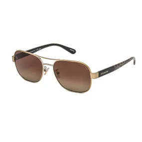 Coach Women's Sunglasses - Light Gold Aviator Metal Full Rim Frame | 0HC7116 9005T5