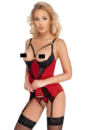 Cottelli Lingerie Red Cami Suspender