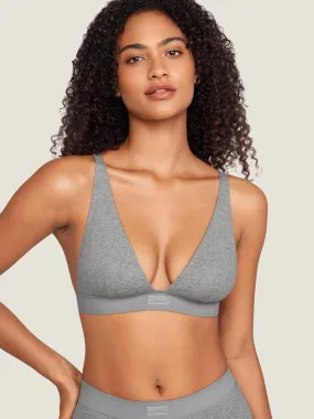 Cotton Ribbed Plunge Bralette