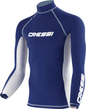 Cressi Men Long Sleeve Rash Guard, Blue / White