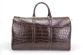 Crocodile Belly Leather Super Medium Travel Duffel Bag