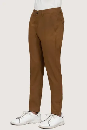 CROSS POCKET PRINTED SLIMFIT CAMEL PANT