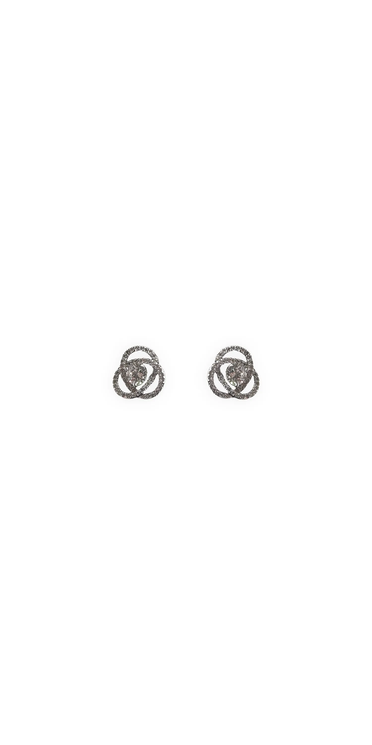 Cubic Zirconia Love Knot Stud Earrings