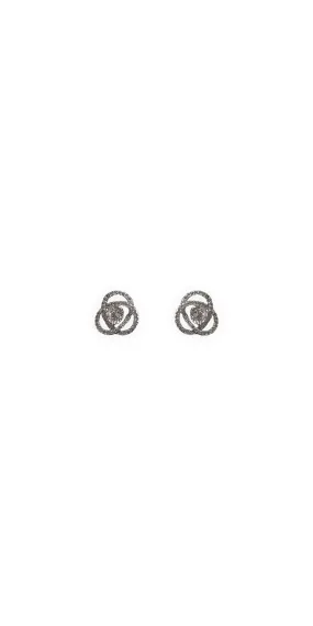 Cubic Zirconia Love Knot Stud Earrings