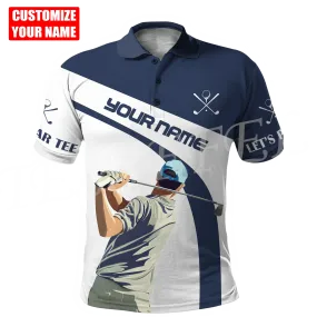 CustomName Golfer Player Sports Retro 3DPrint Summer Casual Polo Shirts Streetwear Short Sleeves T-Shirts