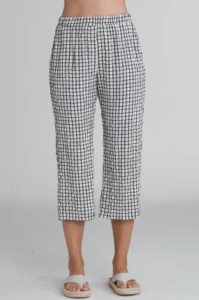 Cut Loose Crinkle Plaid Easy Crop Pant Spring 2025- Special Order