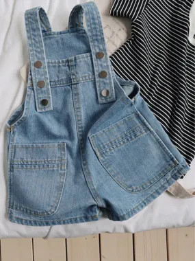 Cute All Day Denim Short Overalls