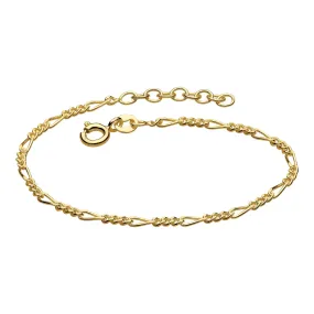 Dew Gold Plate Figaro 7" Bracelet 76818GD