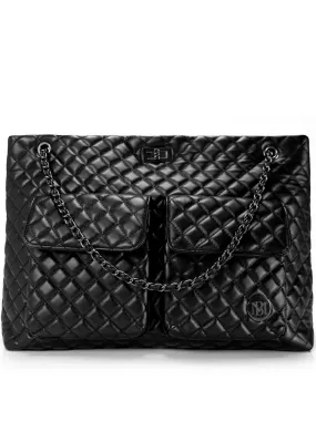 Diana Quilted Vegan Leather Weekender Tote Bag