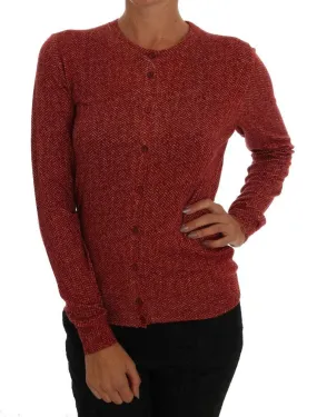 Dolce & Gabbana Red Wool Top Cardigan Sweater